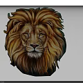 Detailed Lion Head Illustration With Golden Brown Fur And White Background