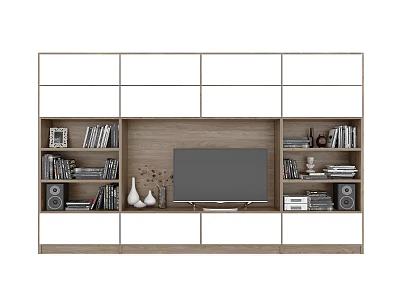 Modern TV background cabinet TV background wall 3d model
