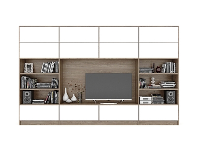 Modern TV background cabinet TV background wall 3d model