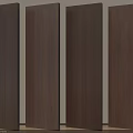 Vertical Dark Brown Wood Wall Panels With Smooth Surface And Clear Grain