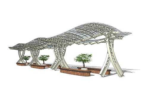 Modern Corridor Frame Corridor Special-shaped Frame Rest Frame Flower Frame Gazebo Structure 3d model