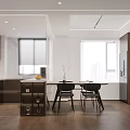 Modern Living Dining Room Interior with Wooden Wall Beige Sofa Coffee Table Circular Ceiling Light