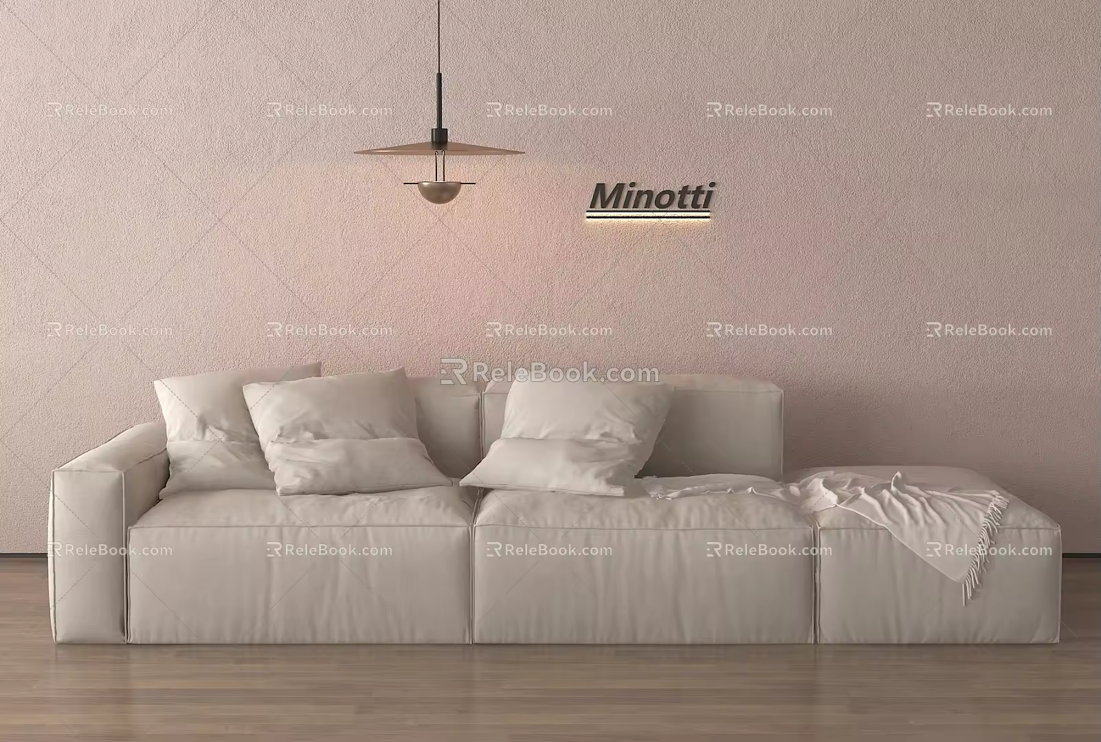 Modern Multiplayer Sofa Non-Corner 3d model
