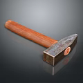 Sturdy Metal Hammer Featuring Wooden Handle and Polished Metal Head for Hardware Tools