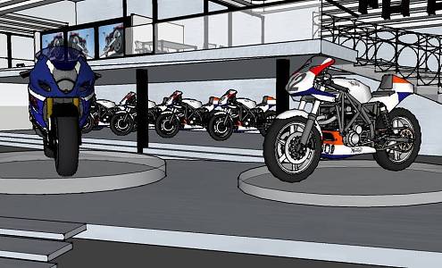 Harley-Davidson Showroom Window 3d model