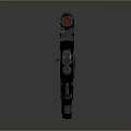 Black Tactical Weapon With Scope Red Dot Sight And Metallic Finish Design 3d model