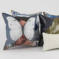 Assorted Decorative Throw Pillows With Butterfly Geometric And Gold Patterns 3d model