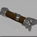 Medieval Warrior Combat Gauntlet With Metallic Armor And Brown Leather Straps Design 3d model