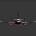 Stylish Passenger Plane With Red Yellow Flame Decorations And Panda Images On White Body