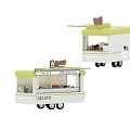 Gelato Vending Mobile Food Truck With Open Counter And Display Shelves