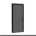 Modern Minimalist Interior Hinged Door With White Panel Black Frame And Metal Handle