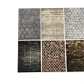 Square Rugs with Various Patterns and Textured Designs for Home Decor 3d model