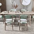 Modern Dining Table and Chair Combination Dining Table and Chair 3d model