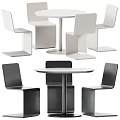 Modern Minimalist Round Table And Chair Set With White Black Sleek Design For Home