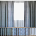 Elegant Gray Curtains With Sheer Panels And Vertical Textured Pleats Design
