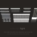 Modern Grille Light Designs For Interior Lighting With Various Sizes And Styles 3d model