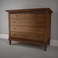 White Chest of Drawers with Four Drawers Metal Handles and Legs for Home Storage