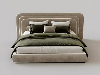 Modern Bedroom Double Bed Modern Bedroom Double Bed Home Furniture Pillow Quilt Blanket 3d model