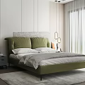 Modern Background Double Bed Simple Bed 3d model