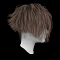 Stylish Jewelry Display On White Head Model With Brown Wig And Black Background