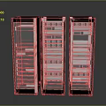 Modern Server Racks In Data Center With Networking Equipment And Components 3d model