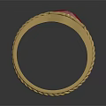 Heart Shaped Red Ruby Golden Ring With Braided Band Jewelry Design
