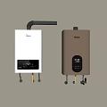 White And Gold Midea Haier Water Heaters With Digital Temperature Display For Daily Use