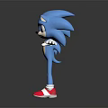 Blue Hedgehog Character Featuring Blue Body White Gloves Red Shoes Green Eyes And Outstretched Arms