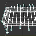 Wooden Foosball Table With Green Playing Surface Player Rods And Black Legs