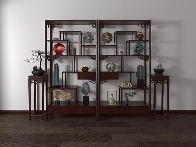 New Chinese Style Study Antique Rack 3d model