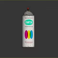 Vintage Compton White Spray Paint Can With Red Yellow Blue Circles Design