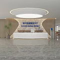 Modern Project Investment Service Hall Interior Design With Reception Desk And Bright Lighting