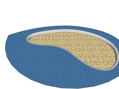 Blue Circular Playground Equipment Mat With Patterned Design For Kids Play Area 3d model