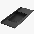 Black Modern Washbasin Integrated Single Piece Design With Sink And Draining Board