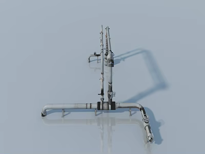 Modern Swing Door 3D Model with Metal Frame and Reflective Surface on Light Blue Background 3d model