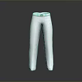 White Straight Leg Pants With Adjustable Belt For Casual Formal Wear