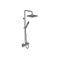 Modern Shower Head System With Fixed Overhead Sprayer Handheld Wand And Adjustable Height Pole