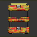 Three Tier Storage Trolley With Flaming Pattern For Home Organization