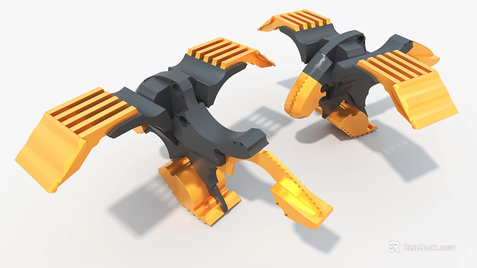Mechanical Eagle Shaped Art Installation With Black And Yellow Wing And Claw Details 3d model 