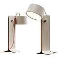 Modern Minimalist Table Lamp With White Shade Red Cable And Stable Stands 3d model