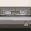 Double Bed With Brown Leather Headboard White Brown Pillows And Black White Striped Bed Runner