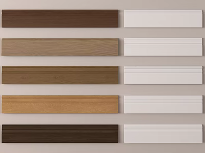 Decorative Lines In Multiple Wooden Tones And White For Interior Trim 3d model