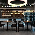 AIMILI Bar Interior With Neon Signs Cocktail Whisky Tables And Modern Lighting