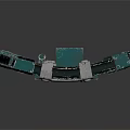 Green Metal Shield With Tactical Bolted Armor Plates And Military Design