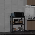 Kitchen Storage Rack for Organizing Toaster Microwave Pots and Cookware in Modern Kitchen 3d model
