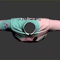 Turquoise and Pink Color Block T-shirt with Fentys Logo and Leaf Heart Pattern