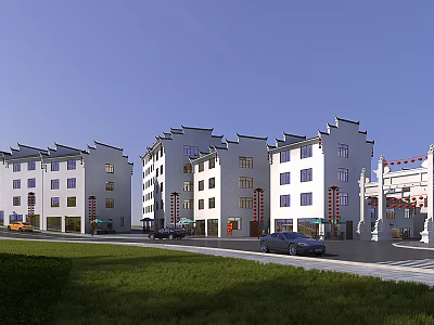 Chinese Commercial Street, Ancient Town, Commercial Tourism Street, Ancient Architecture, Architectural Street Chart 3d model