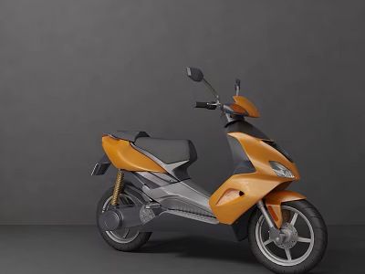 Modern Orange and Gray Scooter with Sleek Body and Stylish Design Features 3d model