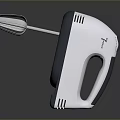Electric Handheld Mixer With White Gray Design For Baking And Cooking 3d model