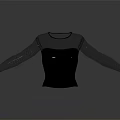 Stylish Black Fitted Top With Mesh Long Sleeves And Modern Design